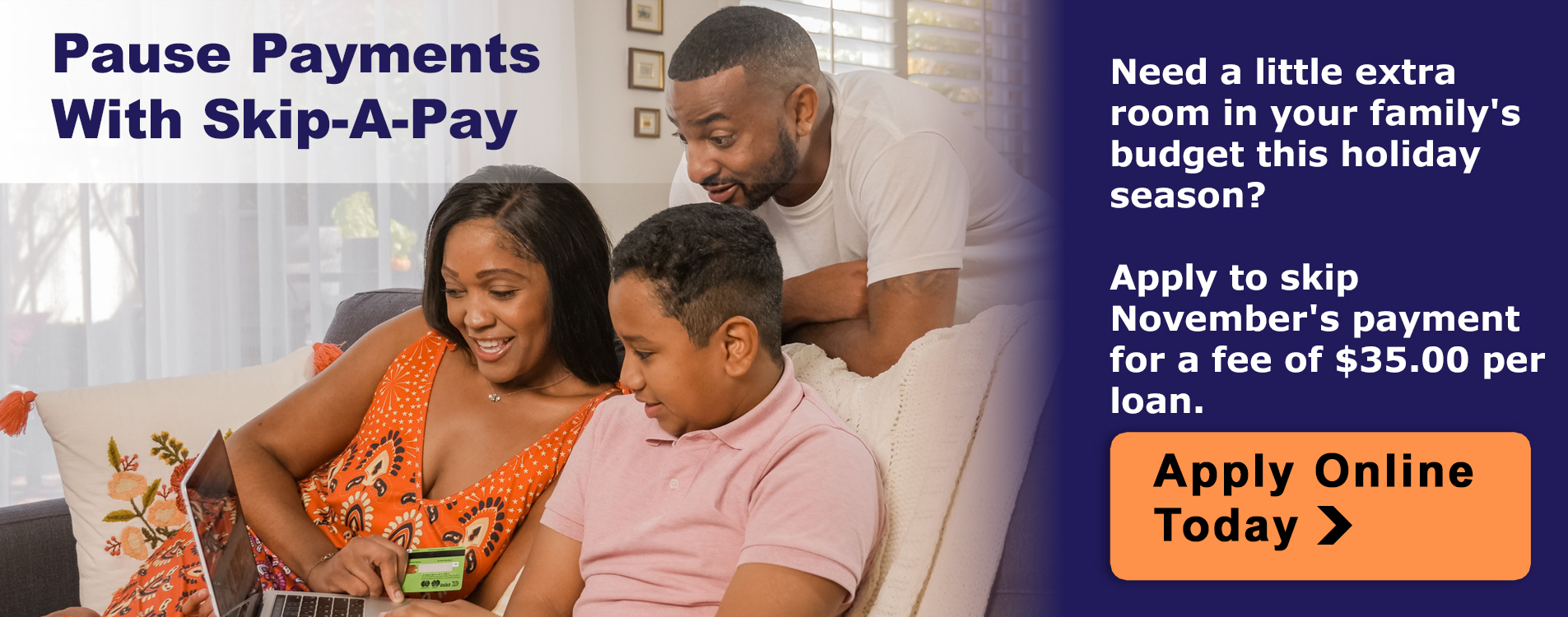 Skip a payment promotion